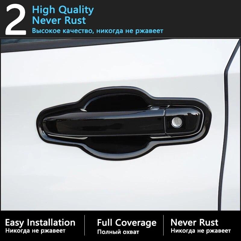 Styling Chrome Gloss Black For Nissan Sentra Sylphy B18    Carbon Fiber Exterior Door Handle Sticker Car Accessories