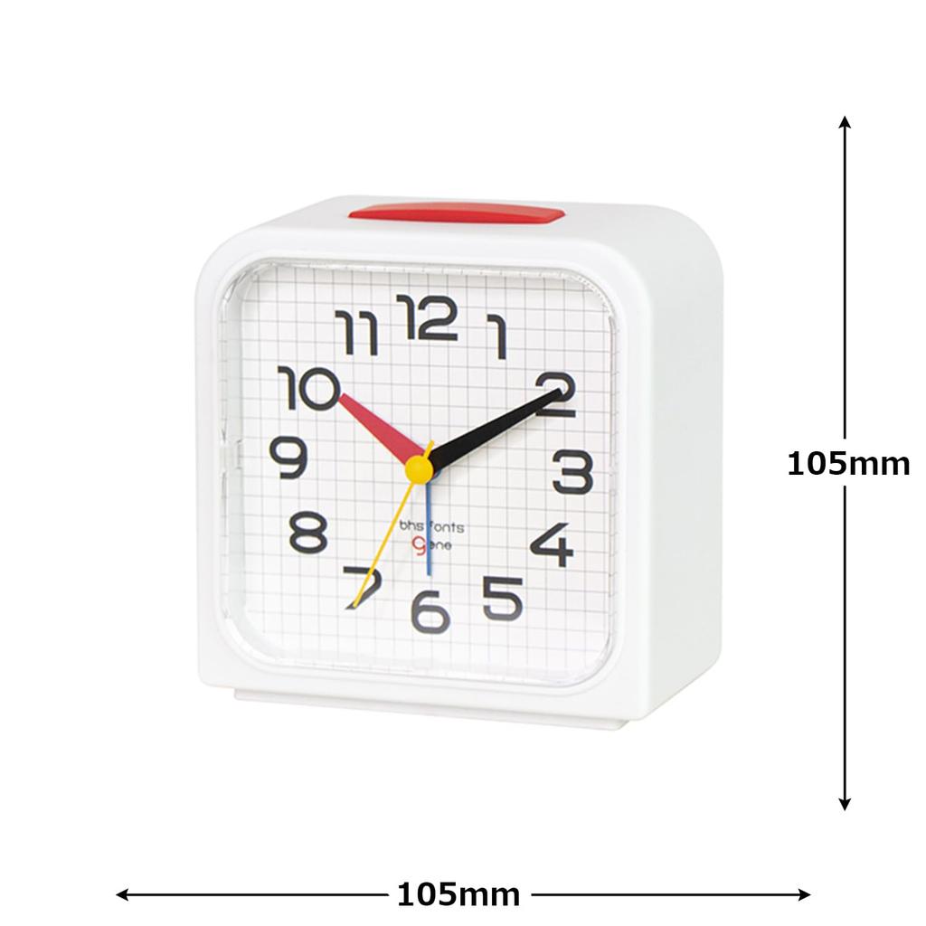 El Commune Table Clock Bauhaus GENE ALARM CLOCK Bayer Alarm SQ White DCL-005