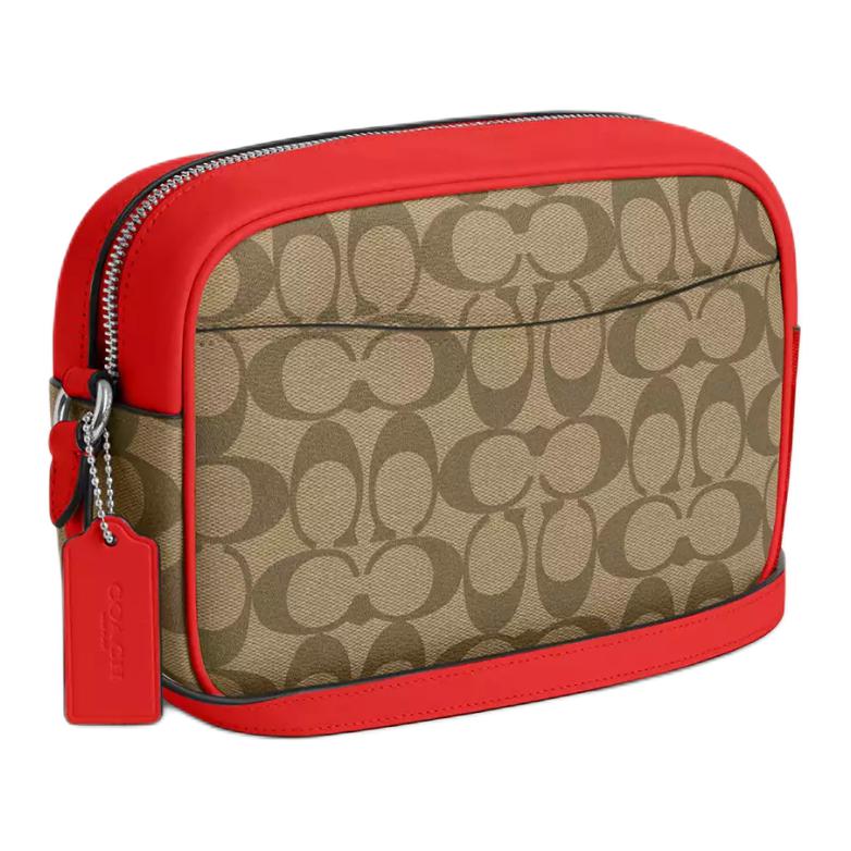 Coach Signature Canvas Color Trim Camera Crossbody Bag CR135-SVUC3