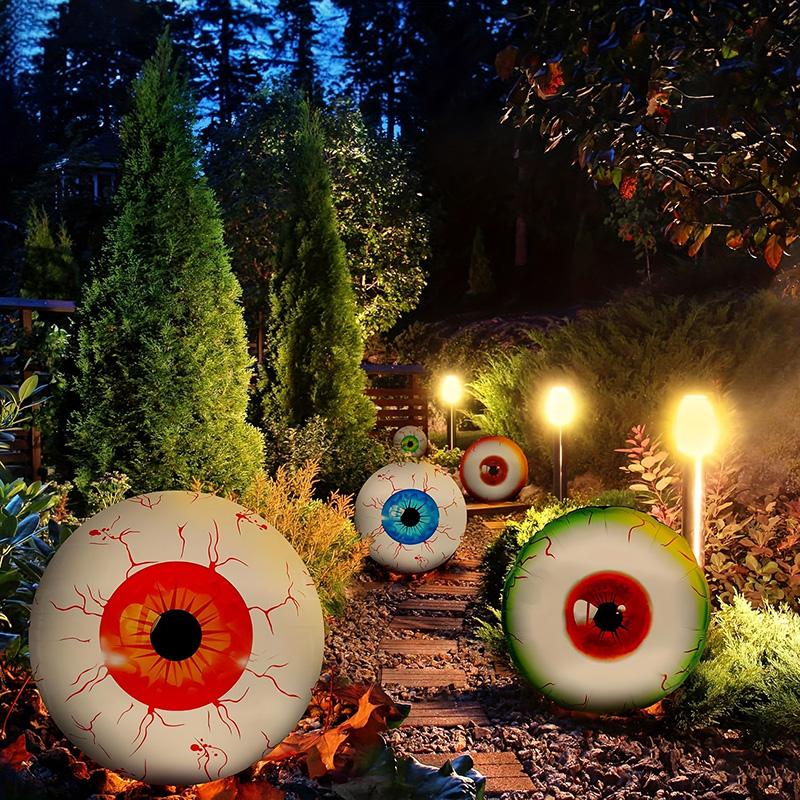 Halloween 1D Inflatable Eyeball Balloons 11 inch Horror Theme Party Indoor Outdoor Garden Lawn Party Decor Bloodshot Eyeballs