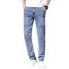 Fashion Six Pockets Stretch Men's Jeans Summer New Youth Popular Small Straight Trousers Men's Multi-pocket Casual Trousers