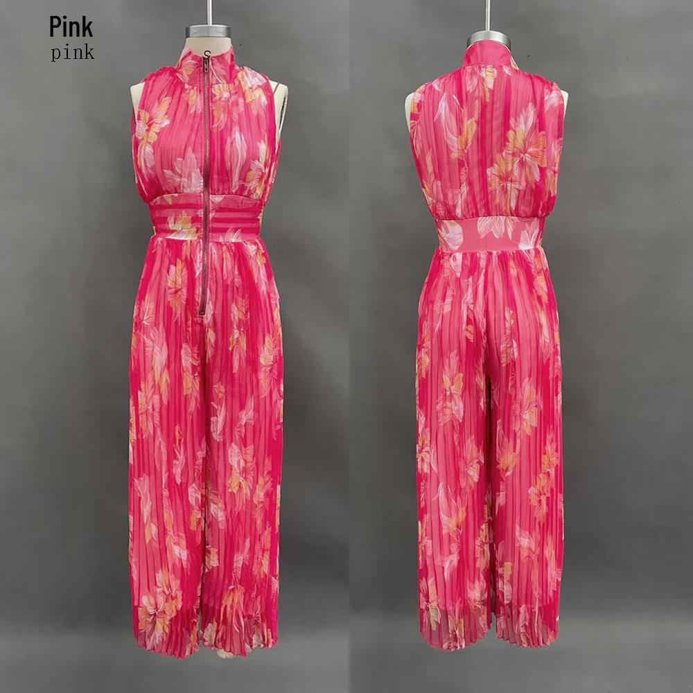 2026 Europäischer & Amerikanischer Stil Sexy Falten-Neckholder-Jumpsuit mit Weißen Weitbeinigen Hosen