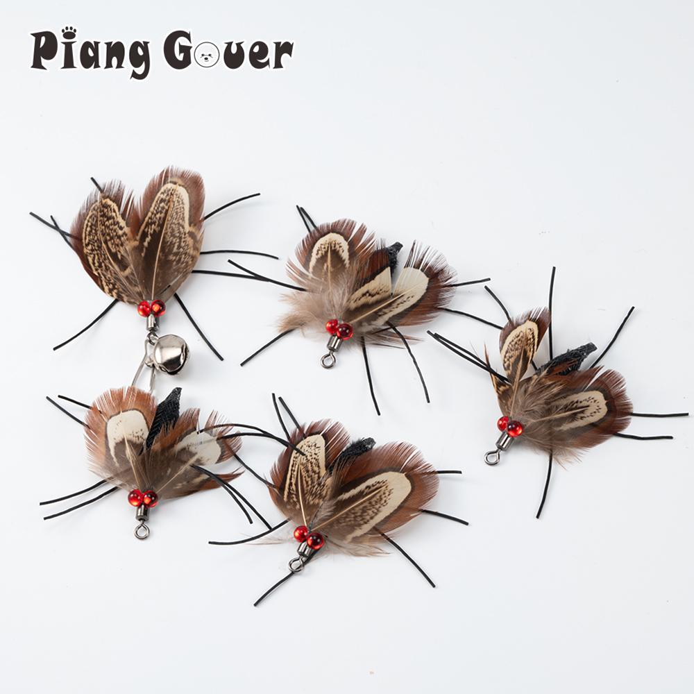 Exquisite Artificial Insects Cicada Cat Toy Teaser Stick for Changing Heads Feather Pet Toys Wand Accessories