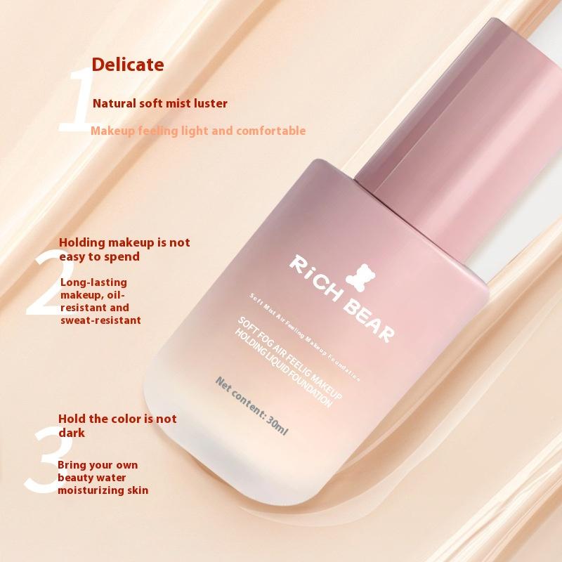 RichBear Soft Mist Skin-friendly Foundation Moisturizing Long-lasting Concealer Non-stuck Powder Breathable Base Makeup Foundation