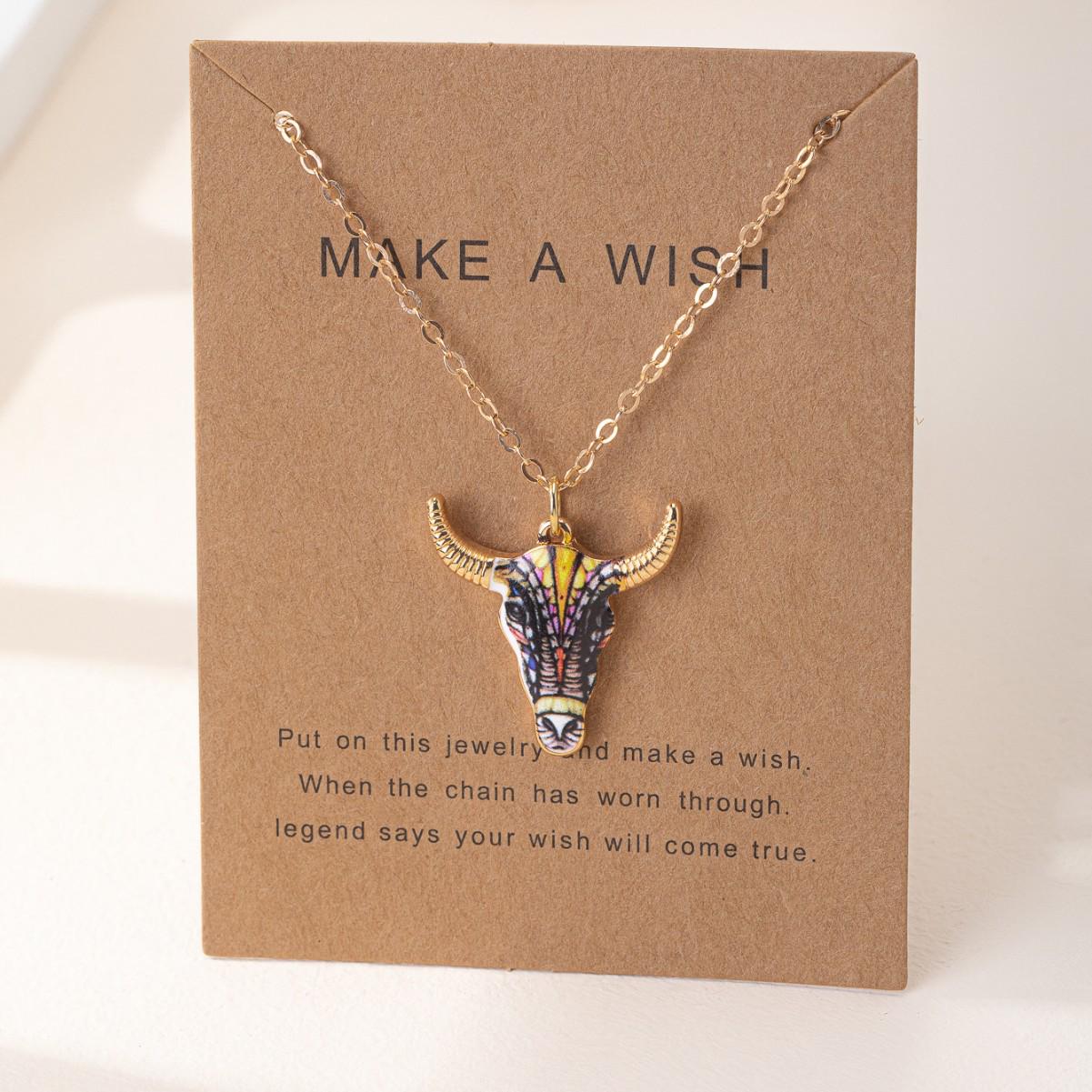 Stylish Bull Head Alloy Pendant Necklace for Women
