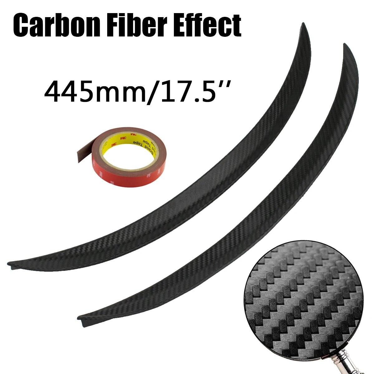 

44 см/17,5 дюйма; Колесо из углеродного волокна, арка для бровей, расширители крыльев, накладка, брызговики, универсальные защитные полосы для губ, автомобильные брызговики 2pcs-17.5 inch