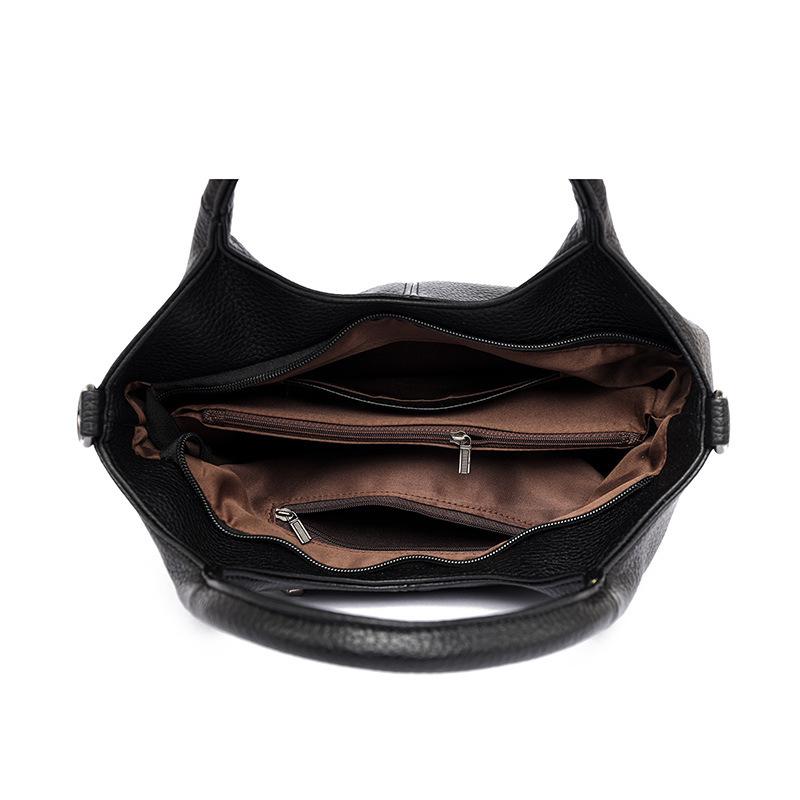 Textured soft leather women's handbag 2026 new light commuting large capacity shoulder messenger bag