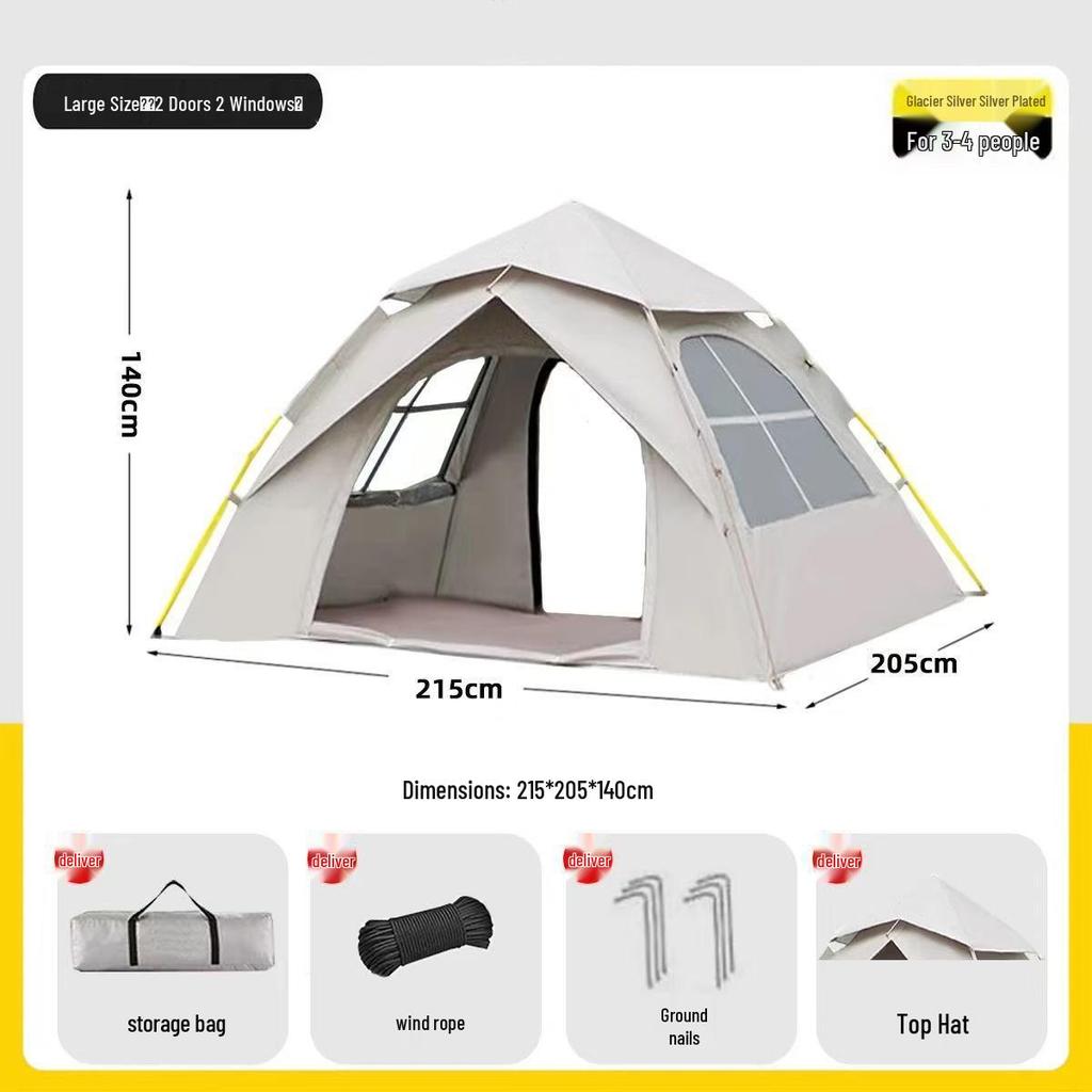 Portable Fully Automatic Quick-Open Camping Tent with Sun Protection and Rainproof Features