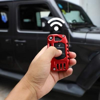 Aluminum Remote Key Fob Cover Case for 2018+ Jeep Wrangler JL JT Red Accessories