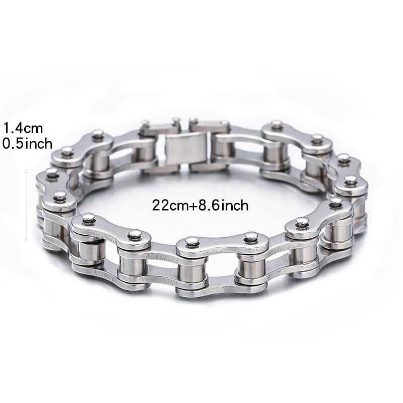 Stainless Steel Biker Chain Bracelet Men's Link Chain Motorcycle Bicycle Style Bracelets Fashion Punk Bracelets Jewelry