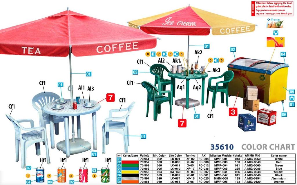 Mini Art Modern Street Cafe Plastic Model MA35610 1/35