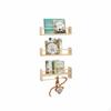 3 Pieces Kids WallMounted Bookshelf Solid Wood Nursery Space Saving Wooden