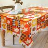 Fall Maple Leaves Pumpkin Checkered Waterproof Tablecloth Table Decor Reusable Kitchen Dining Tablecloth Halloween Decorations