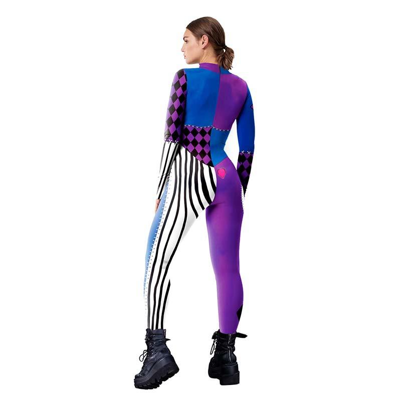 Cosplay Kostým Dámský Klaun Kombinéza Jumpsuit Halloween Sexy 3D Tištěný Sváteční Karneval Zentai Body Dámský Cosplay Outfit