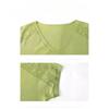 Women's Knitted T-shirt V-neck Summer New Short Loose Base Shirt Thin Ice Silk Knitted Top