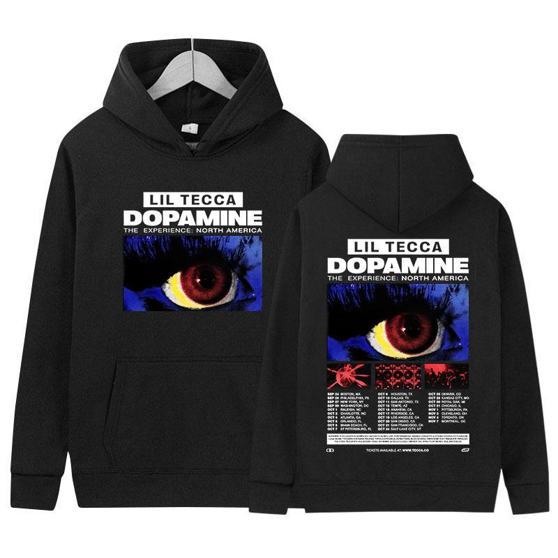 Singer Lil Tecca Dopamne Album 2025 Tour Graphic Hoody Mens Women Fashion Harajuku Sweatshirt Hip Hop Gothic Long Sleeve Hoodies