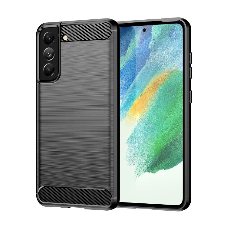 

For Samsung Galaxy S21 FE Brushed Texture Carbon Fiber TPU Case For Samsung Galaxy S21 FE чёрный