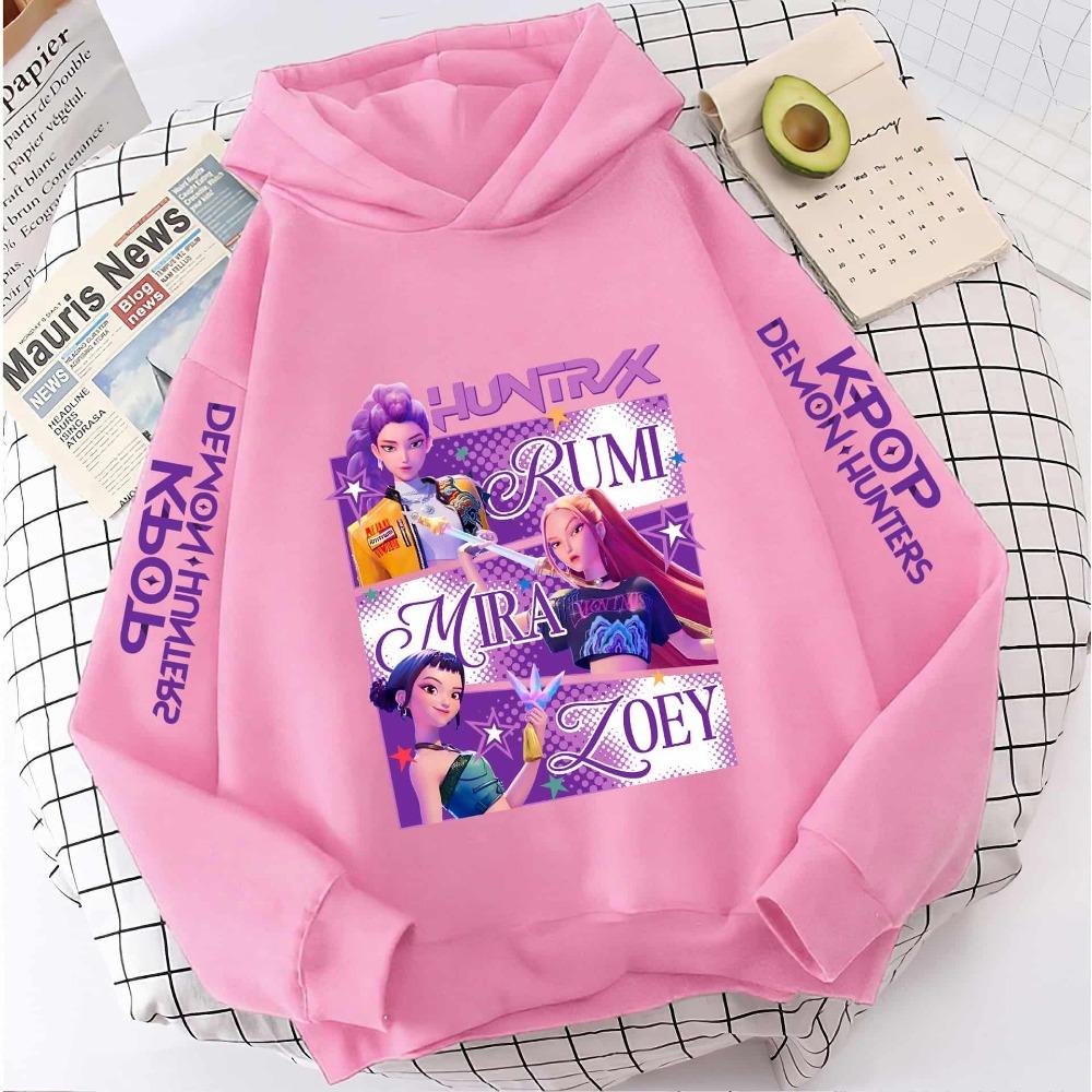 2025 KPop Demon Hunters Hoodie Fashion Rumi Sweatshirt Pullover Cute Long Sleeve Autumn Boys Girls Cartoon Y2K Hoody Sportswear