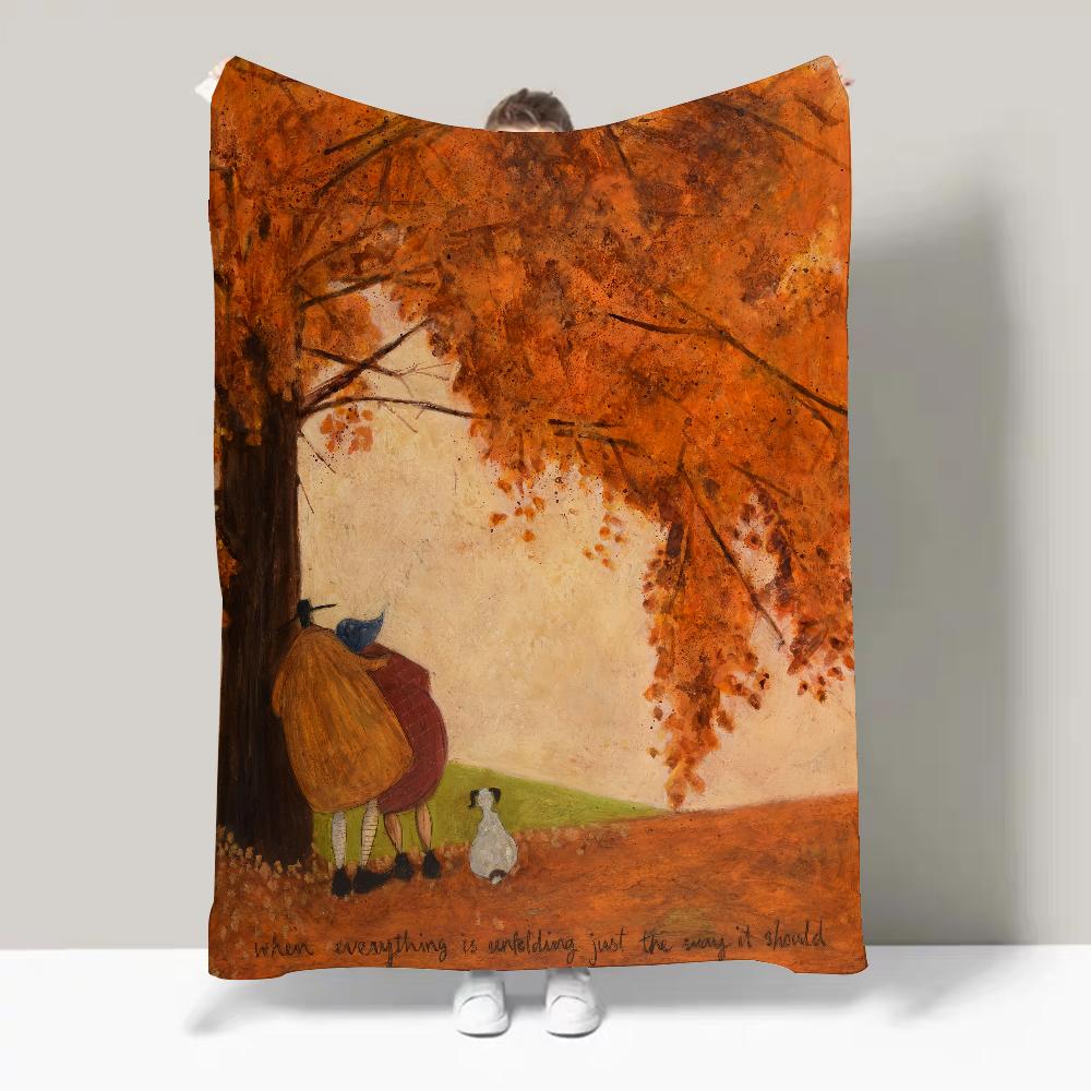 

S-Sam toft art Blanket Perfect Gift For Sofa Office Bed Plane Travel Sleep Read Relax Camping 30x40in