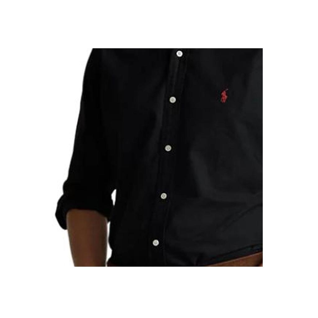 Polo Ralph Lauren Dyed Oxford Solid Color Long Sleeve Button Shirt Men shirts Black 198352638061