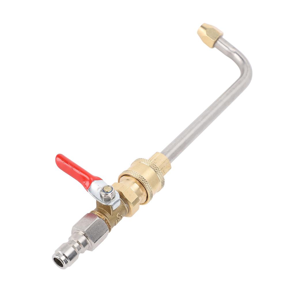 Curved Pressure Washer Extension Wand with Ball Valve 1 4 Inch Connector Power Washer Gutter Cleaner Attachment Rod U