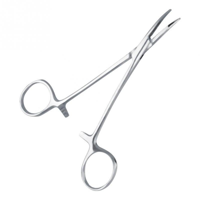 Stainless Steel Pet Dog Cat Ear Hair Tweezers Curved Tip Cleaning Clamp