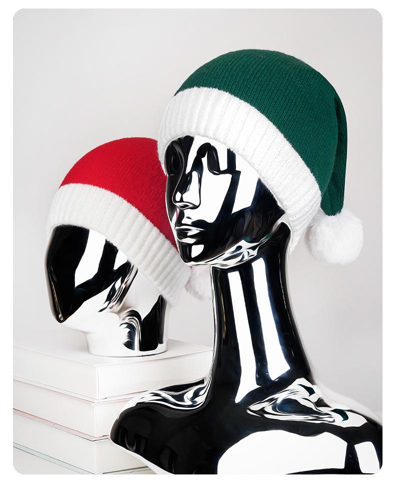 Unisex Festive Pompom Knitted Santa Hat - European & American Style