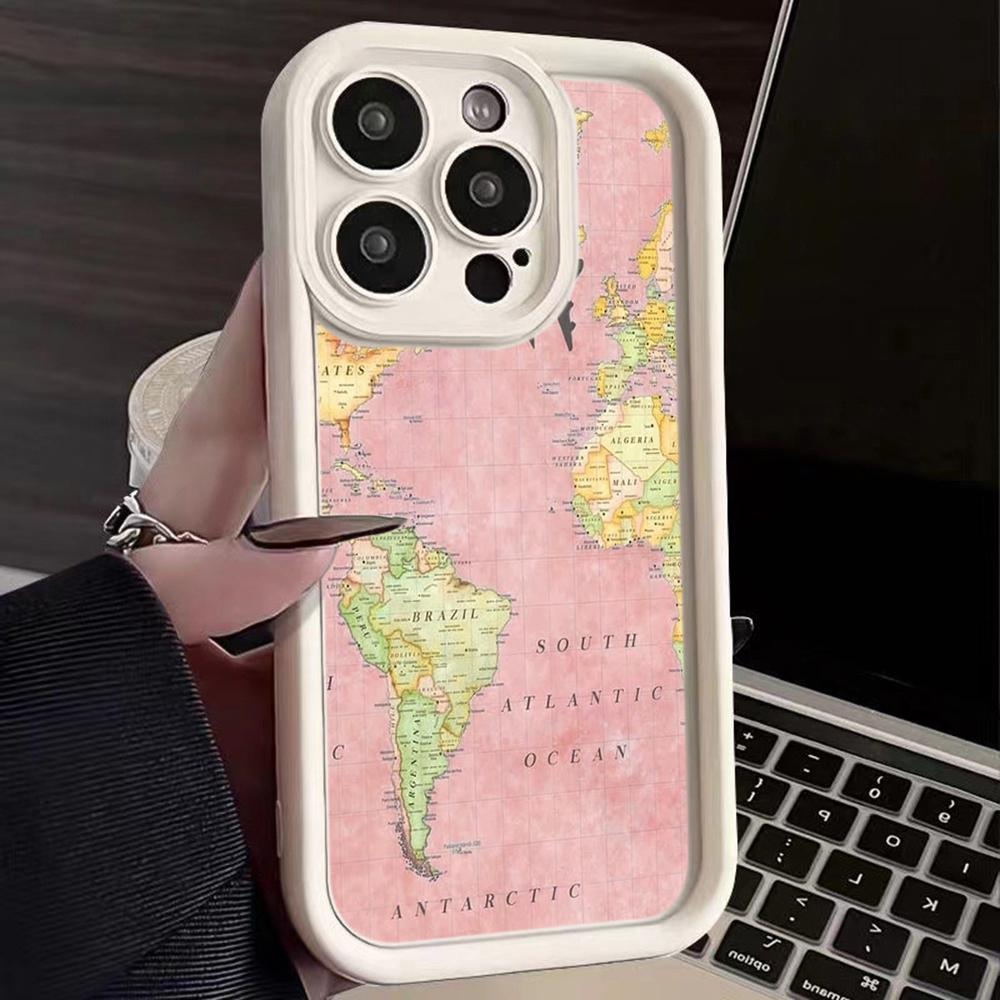 LZ24 Map airplane trajectory art Silicone Phone Case for Infinix Smart9 Hot 40i Tecno Camon20 Moto G22 G30 OnePlus Google Pixel9 Shockproof Back Cover