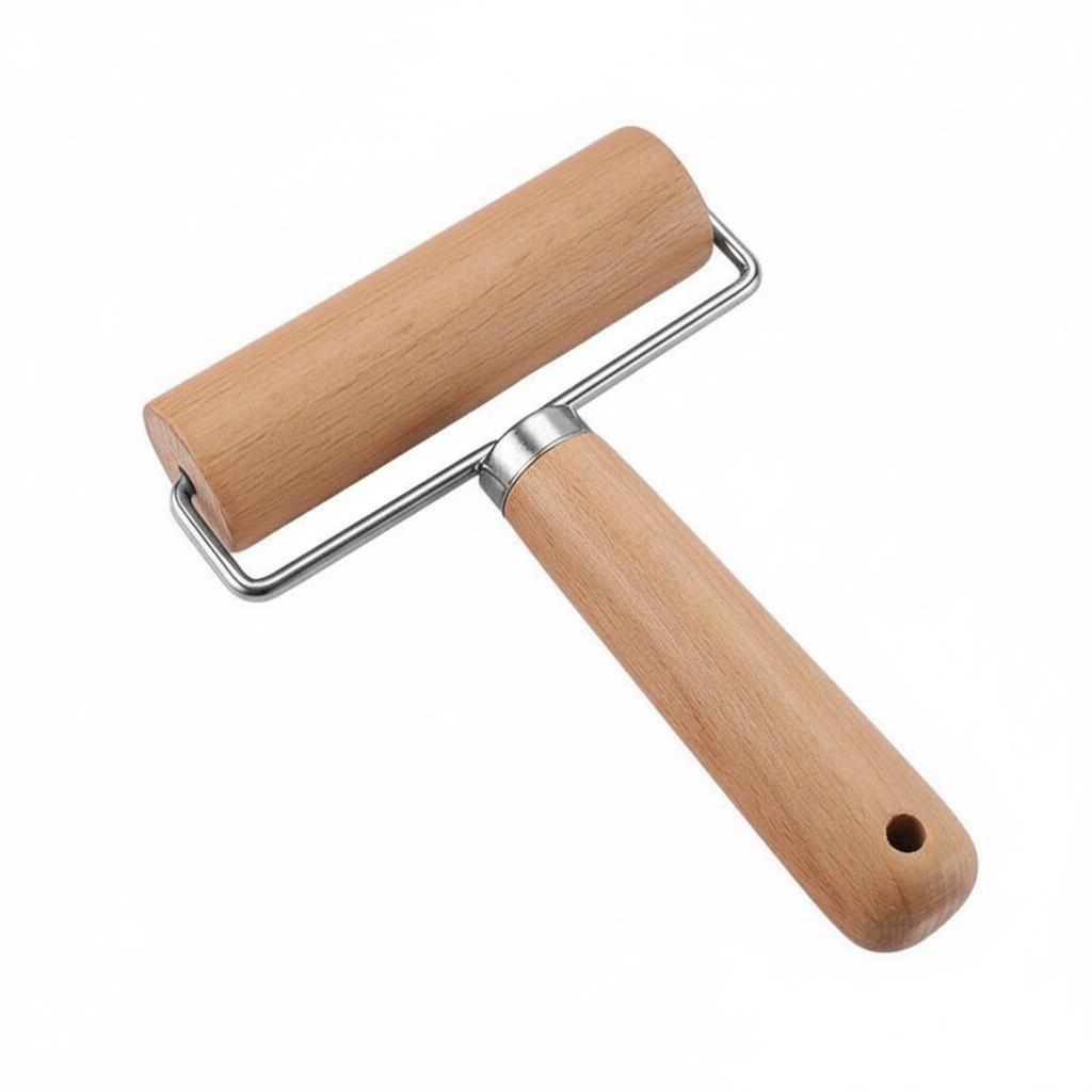Dumpling Skin Rolling Tool Comfortable Grip T-Shaped Stainless Steel Rolling Tool Wooden Rolling Pin with Handles Sleek Surface
