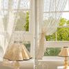 Vintage Lace Curtain 1pc Embroidered Floral Small Window Sheer for Kitchen Living Room