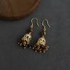 Retro Melaard Tiger's Eye Handmade French Light Luxury Stud Earrings for Women