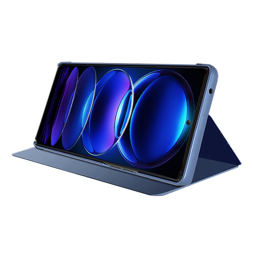 For Xiaomi Poco X5 Pro 5G/Redmi Note 12 Pro Speed 5G/Note 12 Pro 5G View Window PU Leather Phone Case Electroplating Mirror Surface Stand Cover