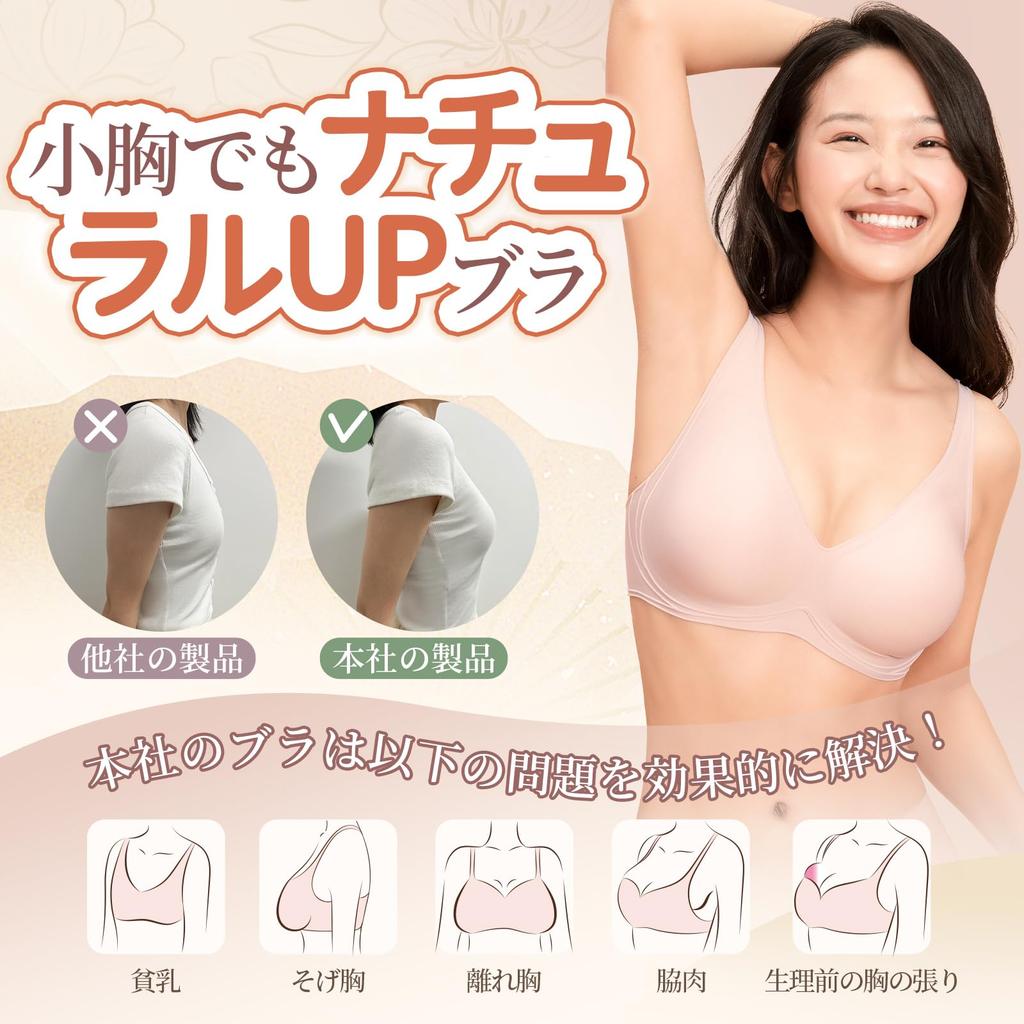 CINSTRON Wireless Full Cup Cleavage Bust Extra Thick Small Sagging Underarm Fat Correction Korean Size S Bra, High-Back Push-Up Bra, Wireless, Bra,