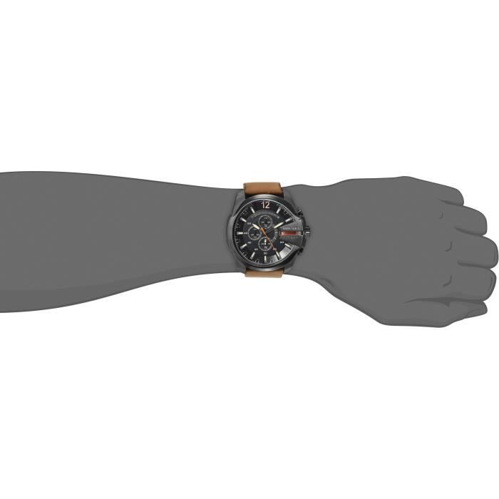 Montre - DIESEL - DZ4343 - Cuir véritable marron - Etanche 10 ATM - Chronographe noir