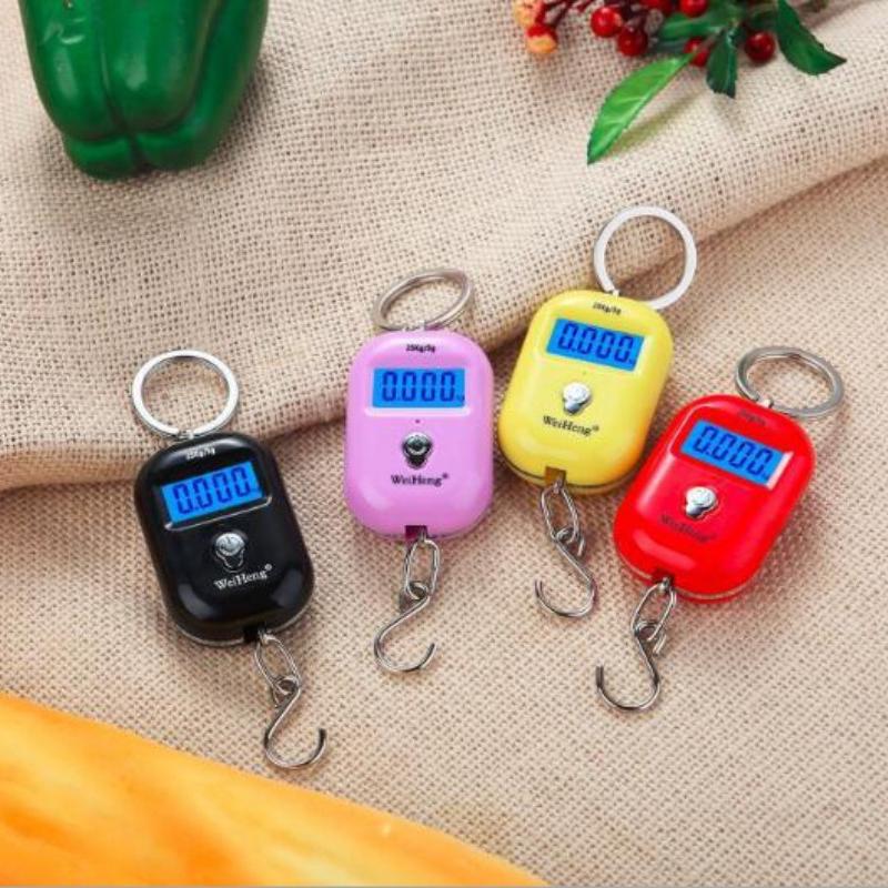 Digital Hanging Scale with Battery New 25Kg X 5g Mini Electronic Luggage Hook Scale LCD Backlight Kitchen Steelyard