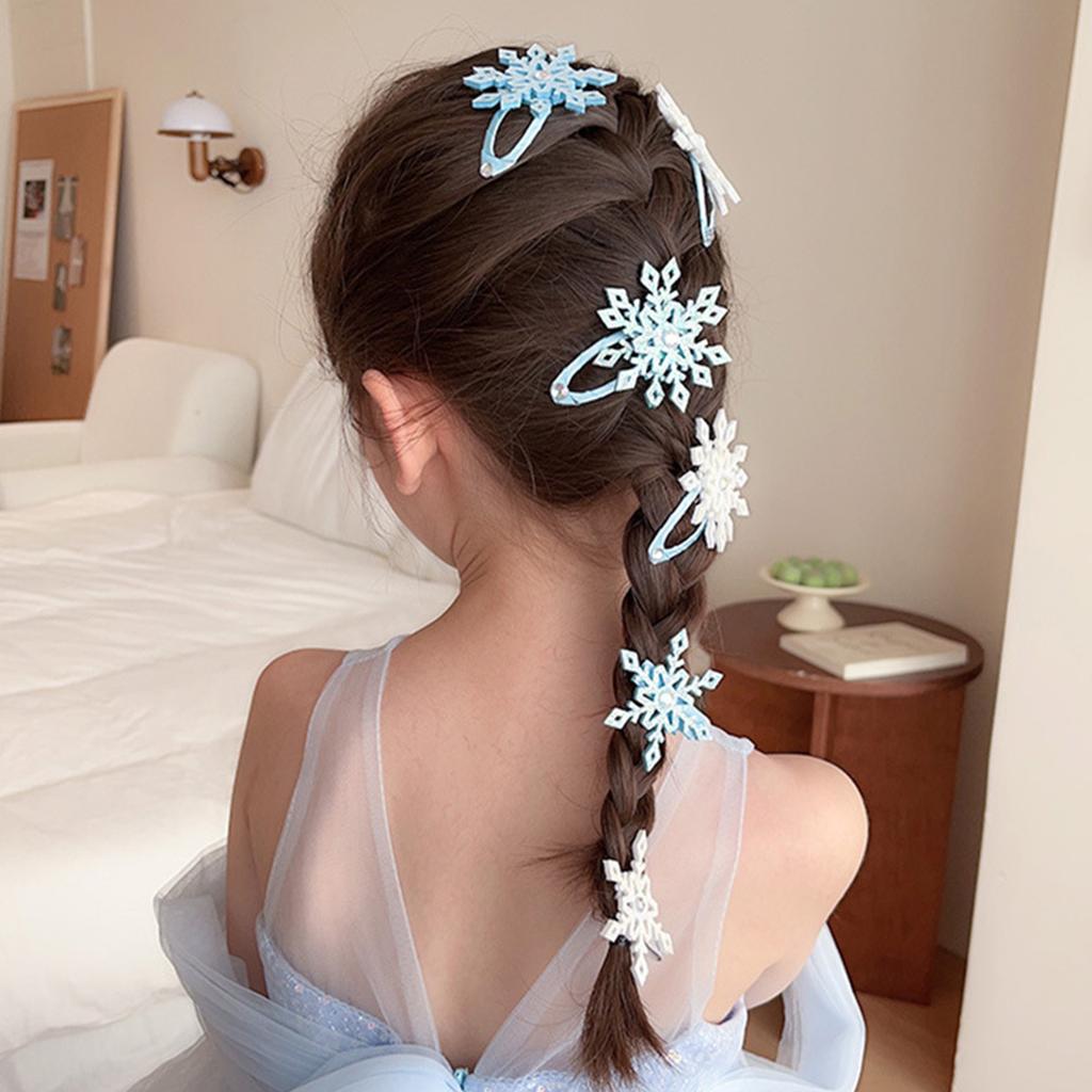Snowflake Hair Clip Christmas Barrette Sweet Christmas Flat Clip Hairpin Christmas Elegant Hair Clip for Bunches
