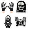 Skeleton Claw Gloves Glow In the Dark Spooky Costume Gloves Skull Head Hat Party Props Luminous Hand Warmers