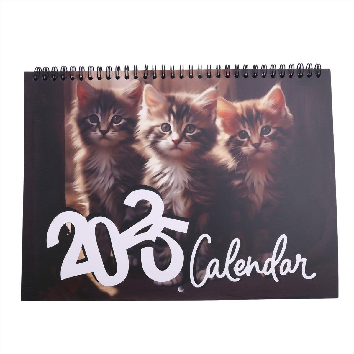2025+ 2025 Calendar Cats Monthly Wall Calendar, Family Planner Calendar Organizer with Funny Fat Cats Images, for Cats Lovers China Mainland