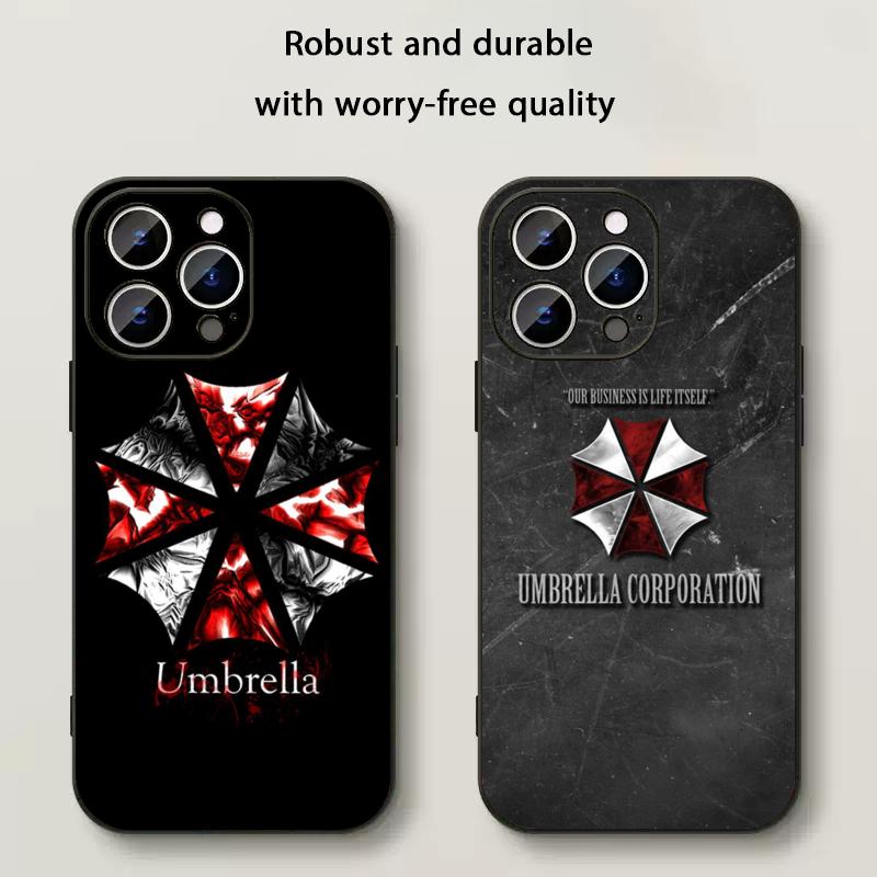 Classic Evil Umbrella Cool Pattern Design Phone Case For iPhone 17 16 15 14 13 12 Plus Mini Pro Max Soft Black Shockproof Cover