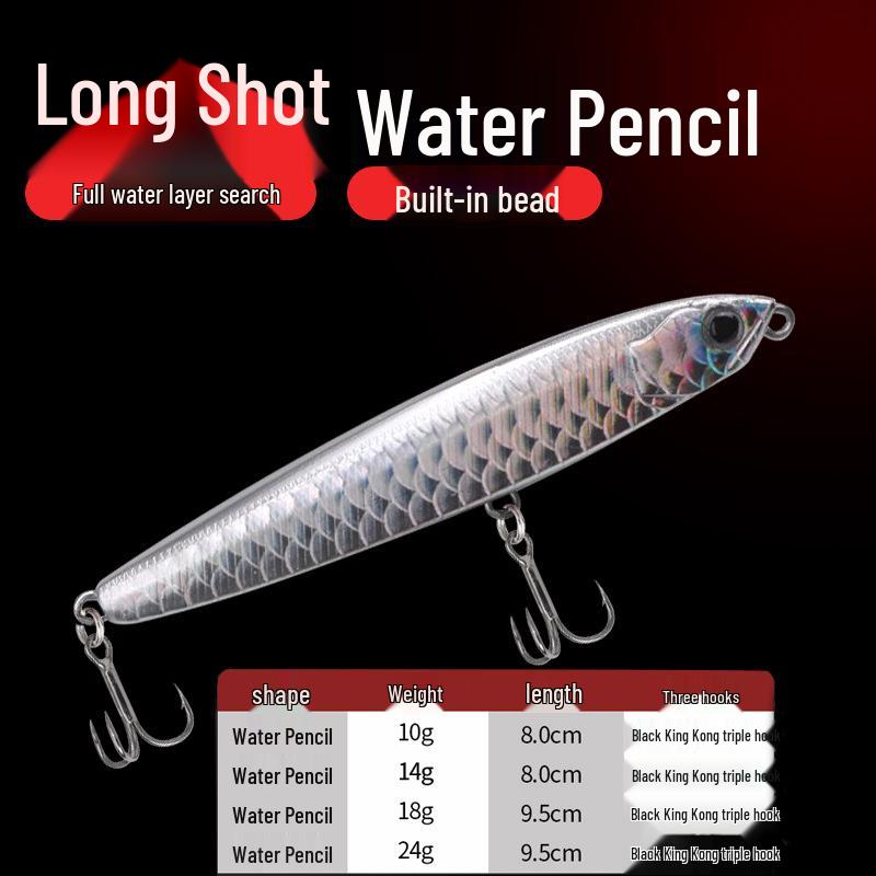 

Летающий призрак карандашная приманка: Дальний заброс, Дрожащая медленная тонущая проводка для Верхоплавки, Рыбалка в пресной и соленой воде 18g