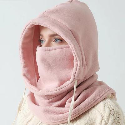 New Polar Fleece Winter Hat Warmer Windproof Balaclava Hat Thickened with Drawstring Ski Mask Caps Unisex