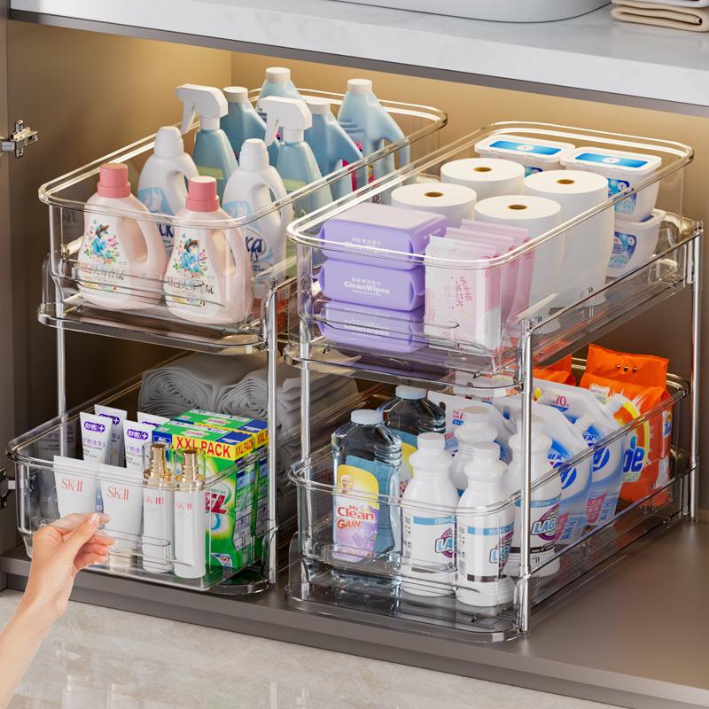 Multi-Tier Bathroom Vanity Pull-Out Storage Rack