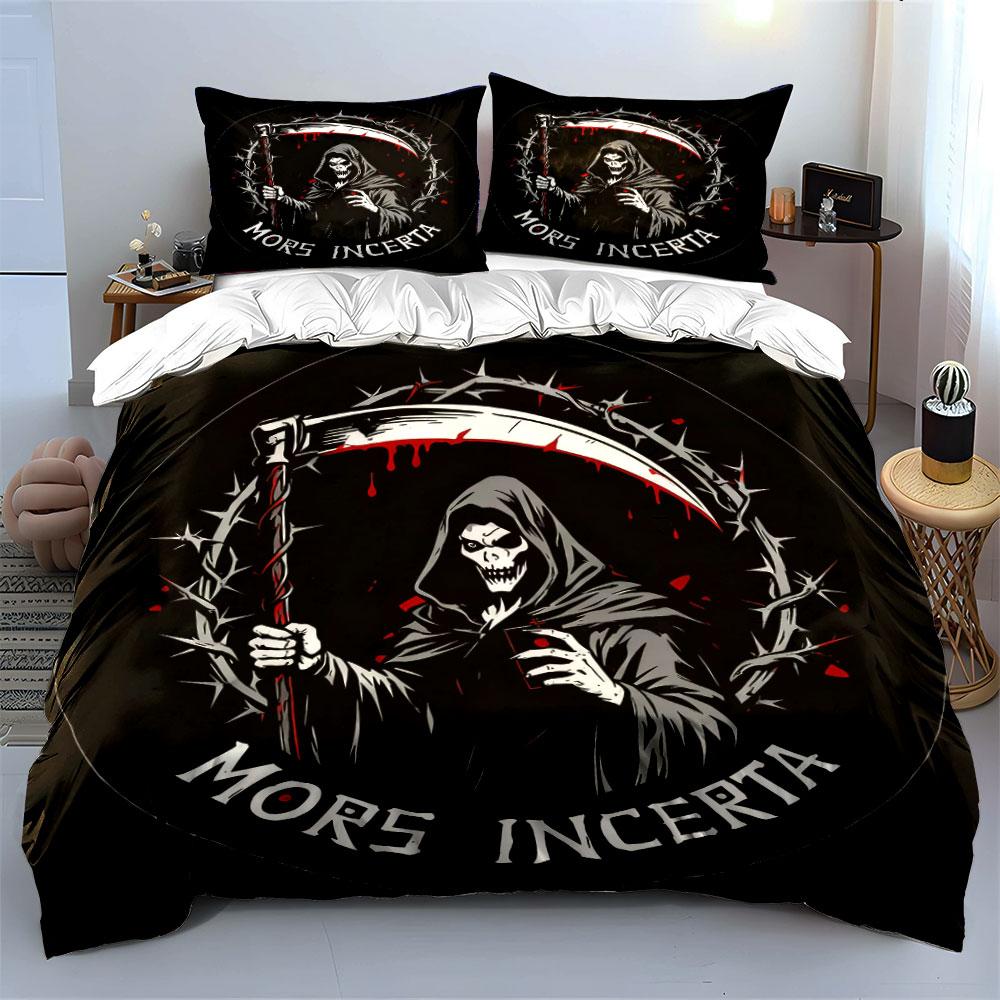 Grim Reaper Decor Three-Piece Set Soft Comfortable Duvet Cover Bedding Set Included 1*Duvet Cover & 2*Pillowcases, Gift