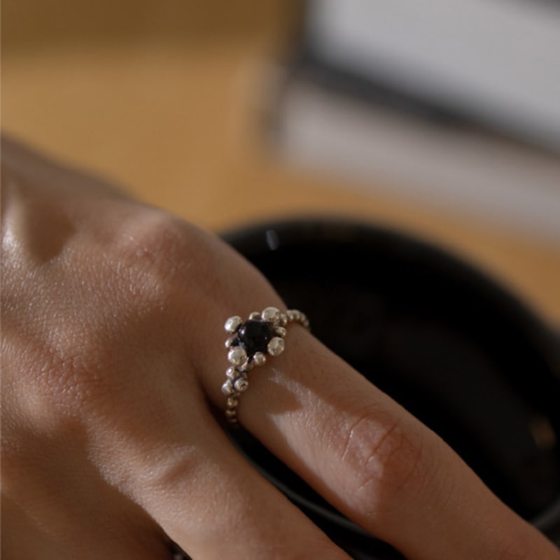 Kiee Oshimu (Silver 925) 003 Sunflower Onyx Ring