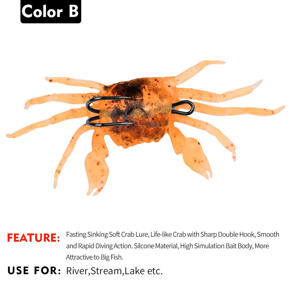 Submerged Crab Soft Bait Long-range Biomimetic Bait 13cm 32.5g Hook Anti Hanging Bottom Simulation Lure Fake Bait Fishing Gear
