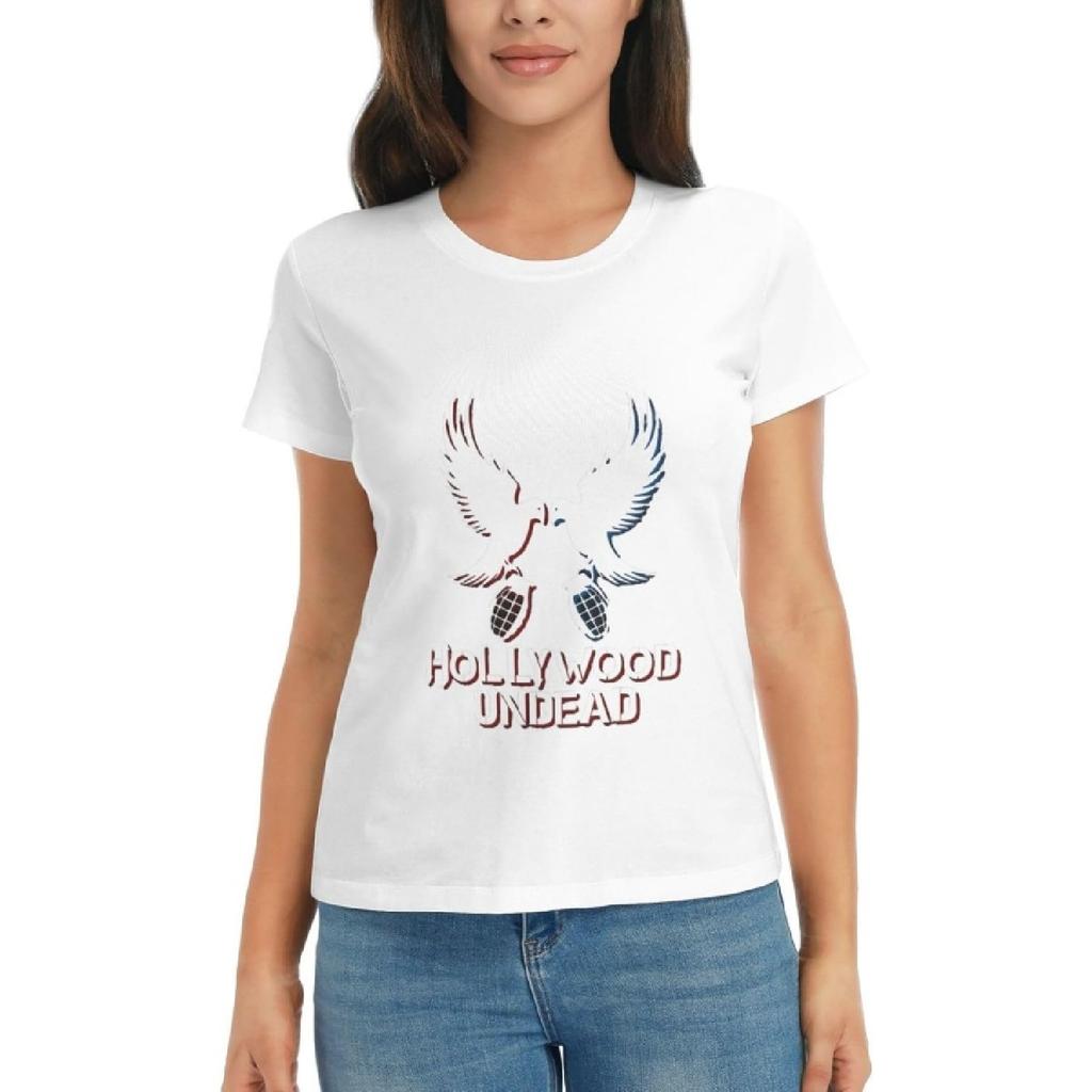 Agrination Women's T-Shirts Hollywood Undead T Shirt Summer Casual Short Crew Short Sleeve Tops Tee