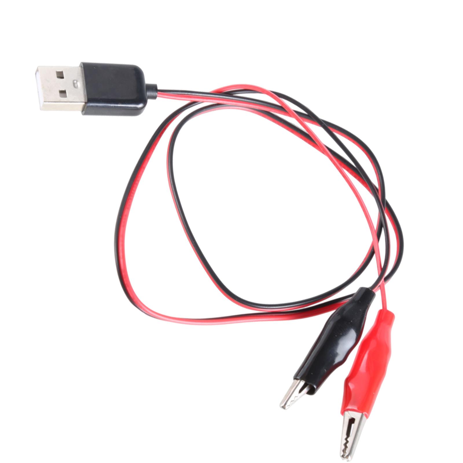 

USB 5V Шнур живлення з затискачами типу крокодил Тестовий кабель 60см Підтримує до 5V 1.5A Для електронних пристроїв 1