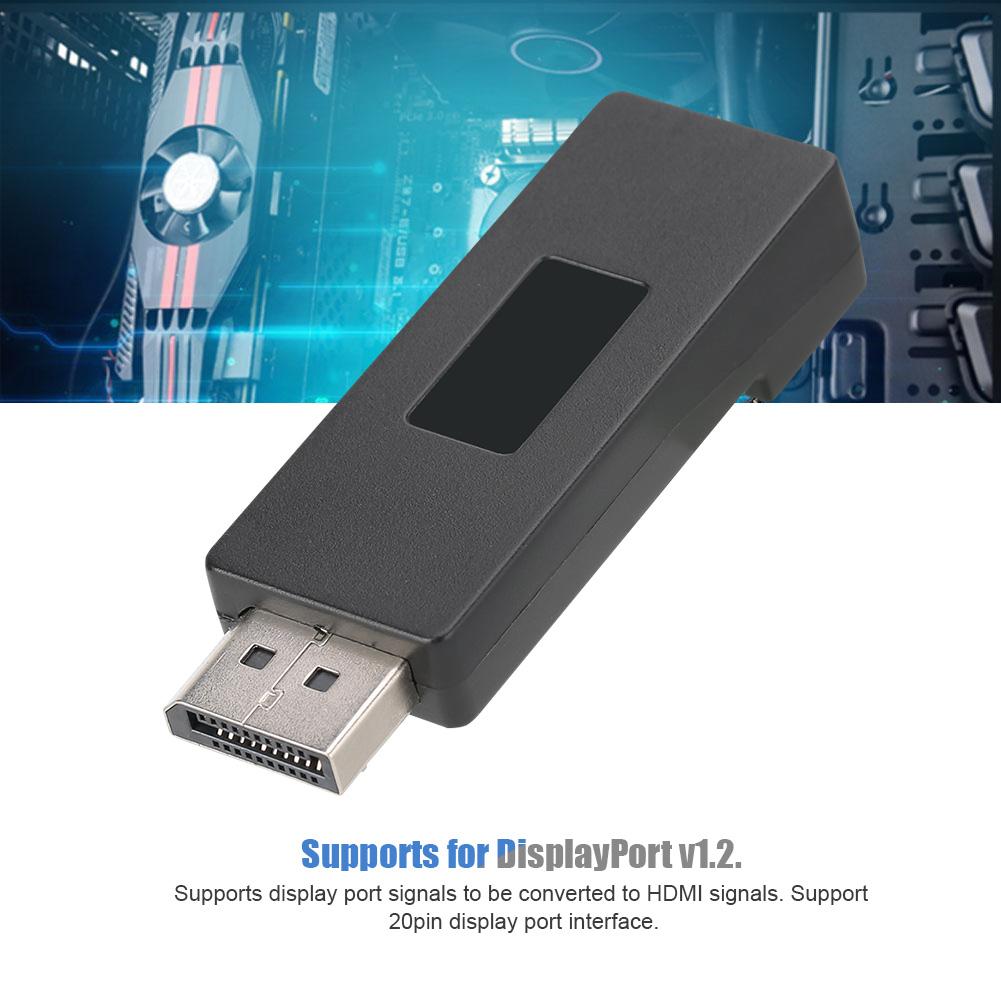 1080P High Purity Oxygen Free Copper Black PBS Shell DP Male to HDMI Female Adapter