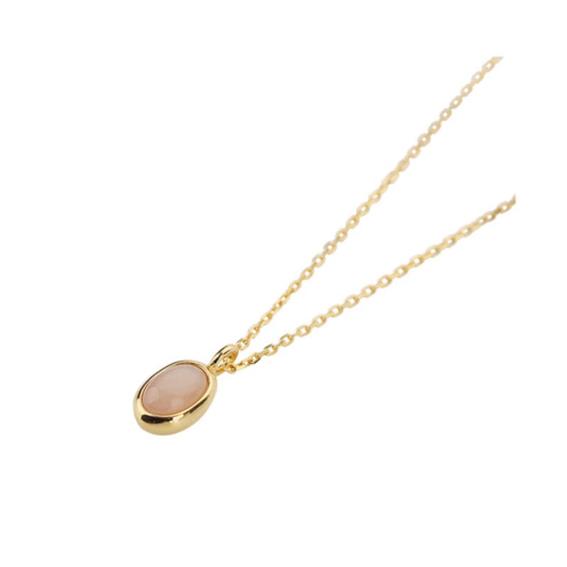 Charmy 16k Gold Plated Peach Moonstone-necklace