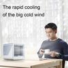 Portable Air Conditioner 500ml 3 Speeds Adjustable USB Mini Air Cooler Desk Cooling Fan for Office Bedroom Blue